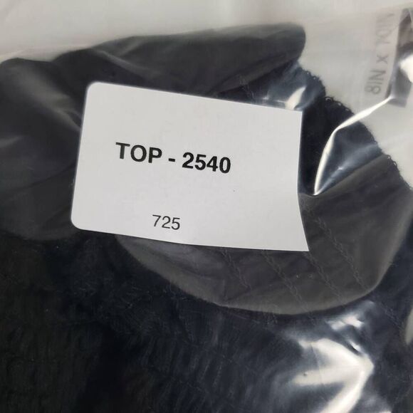 Maurices 3X Black Sleeveless Henley Tank Ruffle Neck Smocked Yoke NWT - Picture 7 of 7